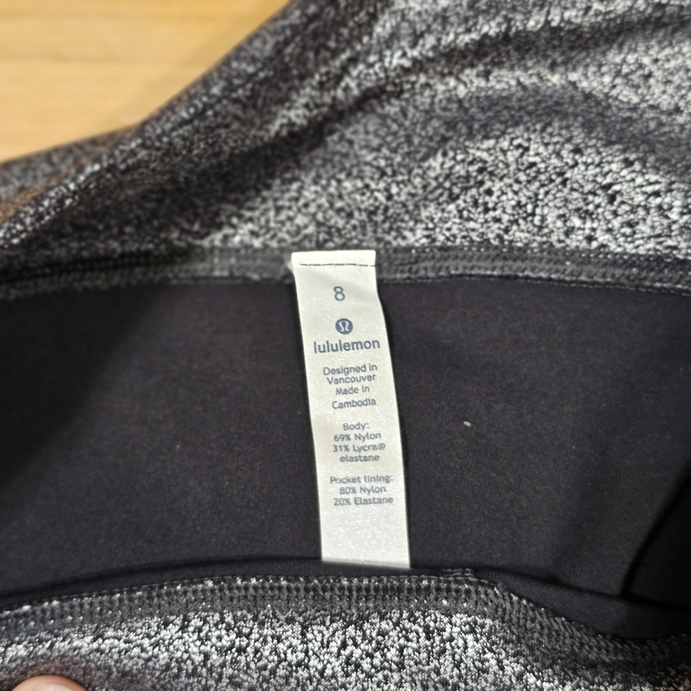Lululemon Athletica Black and White Speckled Leggings - Picture 5 of 7